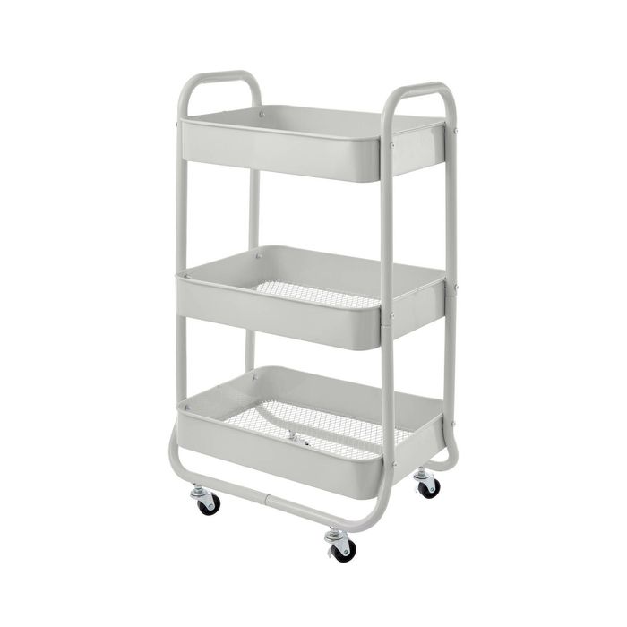 Ezy Storage Kozo Cool Grey 3 Tier Utility Trolley