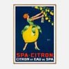 Galrie Vintage SpaCitron Lemon Drink Poster Art by Géo French Advertisement, Wood Frame, 70 x 100cm (28 x 40inch)