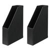 2x Marbig 31cm Pvc A4 Magazine File/paper Office Document Organiser Holder Black