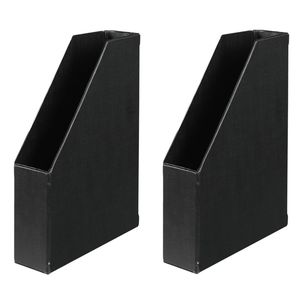 2x Marbig 31cm Pvc A4 Magazine File/paper Office Document Organiser Holder Black