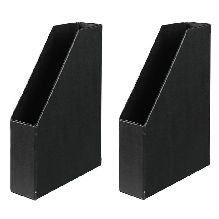 2x Marbig 31cm Pvc A4 Magazine File/paper Office Document Organiser Holder Black
