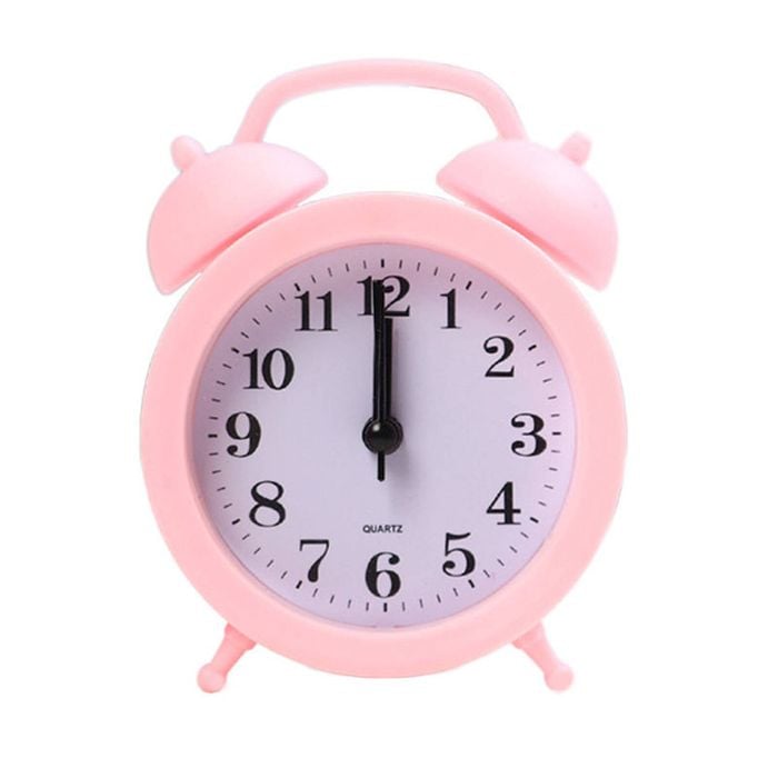 Catzon Simple Analog Clock Mini Size Battery Operated-pink