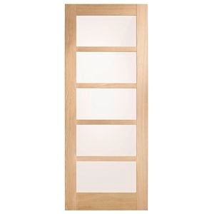 Corinthian 2340 x 620 x 35mm Internal Door White Oak Moda Translucent Glass AMODG5