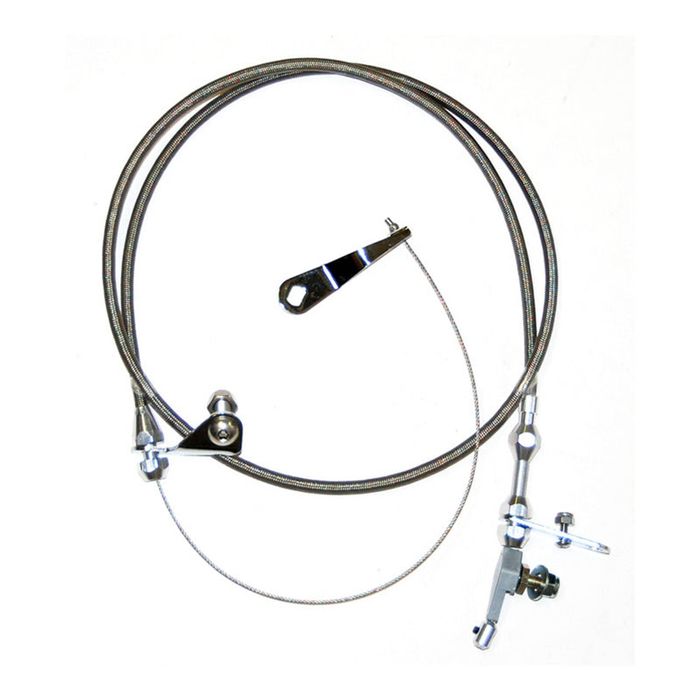 Cal Custom Flexible Kickdown Cable Kit Ford C-6 Braided Stainless Steel