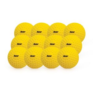 12pc Victor Sports Durable Material Balls For Batting Mate Set Yellow