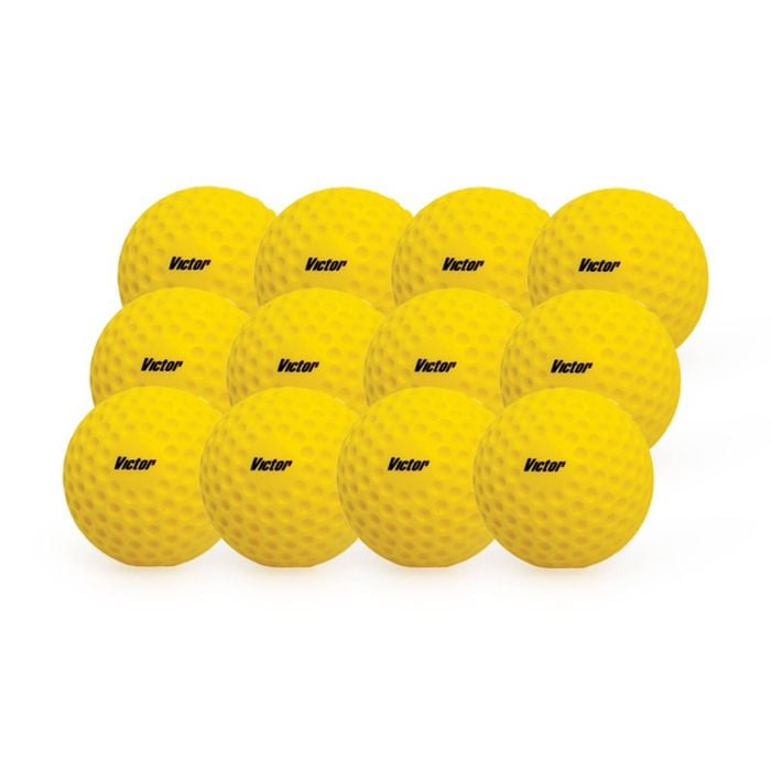 12pc Victor Sports Durable Material Balls For Batting Mate Set Yellow