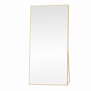 OAKORY 198x96cm Rectangular Full Length Mirror, Floor Mirror with Aluminium Alloy Frame Gold