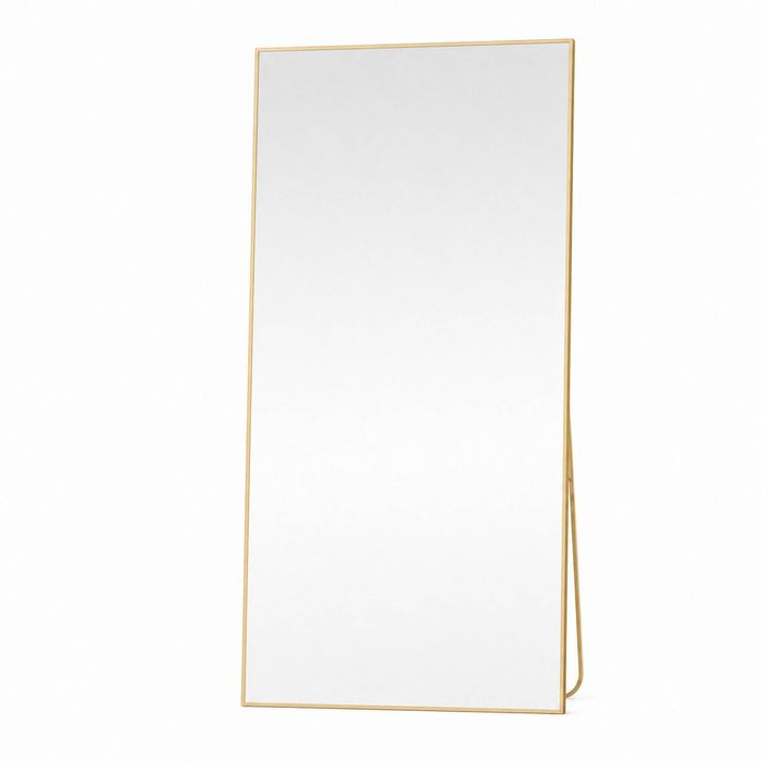 OAKORY 198x96cm Rectangular Full Length Mirror, Floor Mirror with Aluminium Alloy Frame Gold