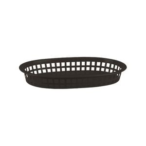 Plastic Oval Bread Baskets Large 27 x 18cm Set of 12 Black