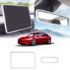 Screen Protector Rearview Mirror Frame For Tesla Model 3 Highland 2023-onwards Protection Silicone Cover Case White