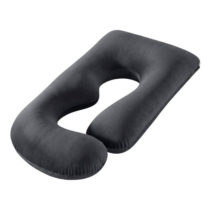 Giselle Bedding G-Shaped Maternity Pillow for Back and Belly Support Dark Grey