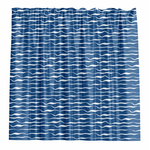Barelli 180 x 180cm Blue Textured Waves Polyester Shower Curtain