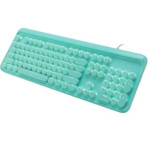 Mechanical Gaming Keyboard Tactile Linear Blue Switch - Cyan