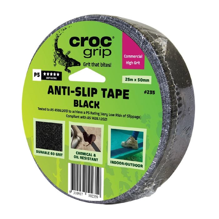 Croc Grip 25m x 50mm Black Anti-Slip Tape