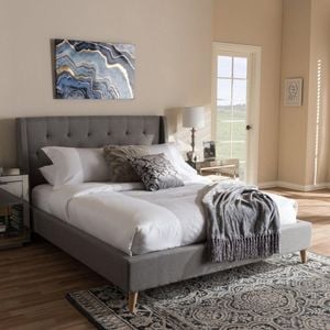 Istyle Perone Double Bed Frame Fabric Grey