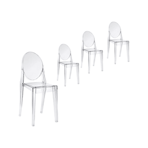 Sd House Set Of 4 - Philippe Starck Replica Victoria Ghost Dining Chair - Clear