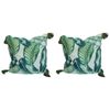 2x LVD Leaves Dark Polylinen Cushion Pillow Sofa/Couch Home Decor 50x50cm Square