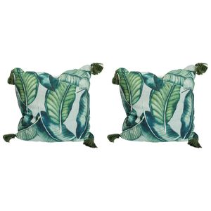 2x LVD Leaves Dark Polylinen Cushion Pillow Sofa/Couch Home Decor 50x50cm Square