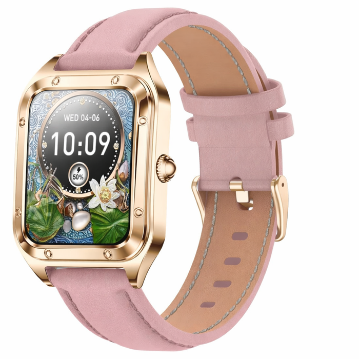 Smart Fitness Watch For Women Bluetooth Call Blood Pressure Monitor Waterproof Sports Smartwatch With Diy Custom Dial - Pink