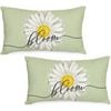 Catzon 2 Pcs Summer Lumbar Pillow Covers Linen Pillowcase for Home Decor-Set 48