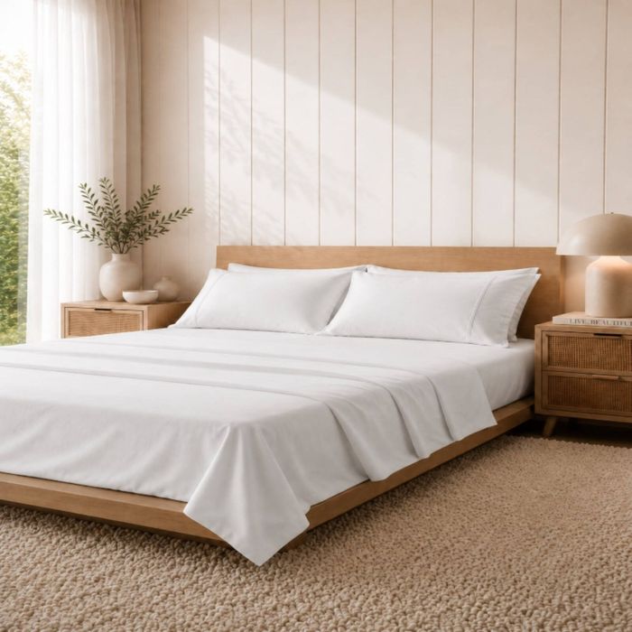 Royal Comfort 1000TC Balmain Bamboo Cotton Sheets Set White Queen