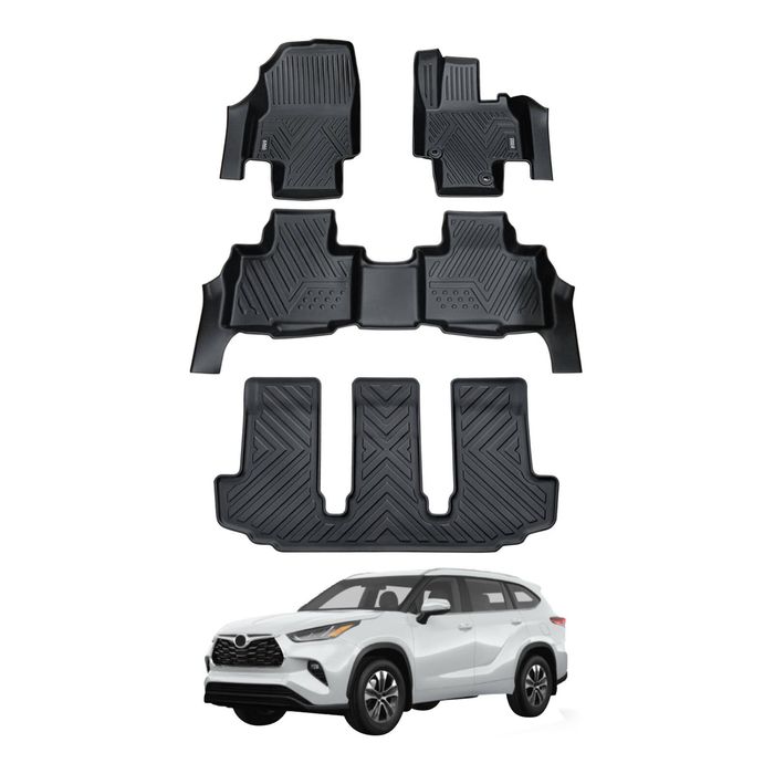 AUSGO 3-Row Set Car Floor Mats for Toyota Kluger 2021-Onwards Floor Liners