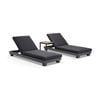Outdoor Santorini Aluminium Sun Lounge Set In Charcoal W/ Side Table