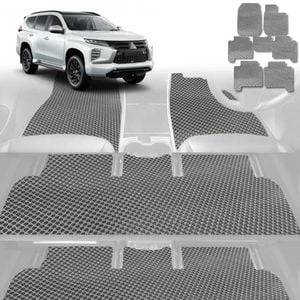6D Diamond Car Floor Mats for Mitsubishi Pajero Sport 2015-Current-Ultimate Set-Grey-Outback GT