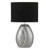 Telbix Klee Modern Table Desk Lamp Light Fabric Ceramic Black Chrome Gloss