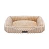 Paws And Claws Ribbed Chinchilla Walled Pet Cat Dog Bed 60x50x18cm Camel
