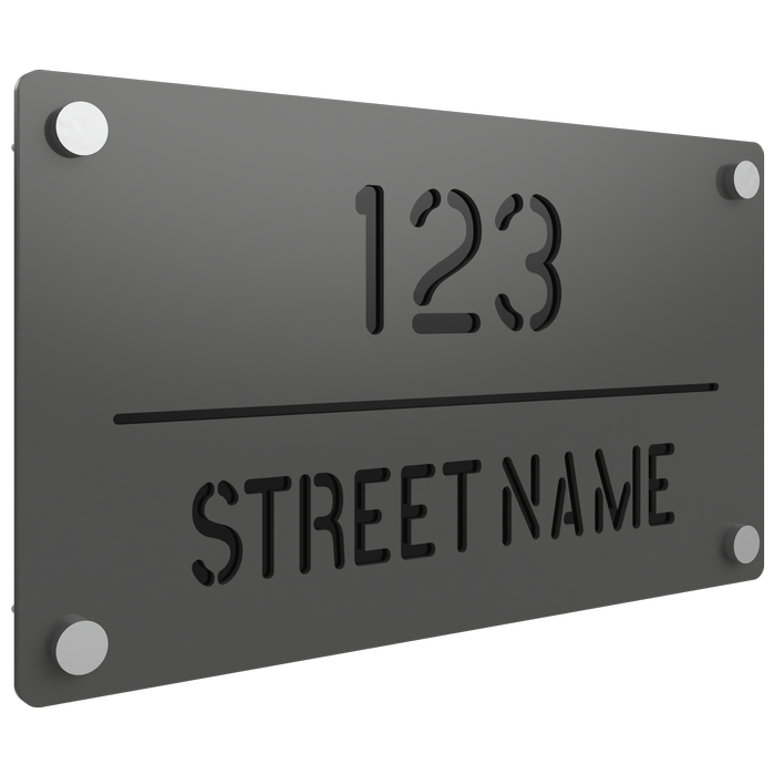 ProtectorAl 380mm x 220mm Woodland Grey Custom House Sign Aluminium Cut Through