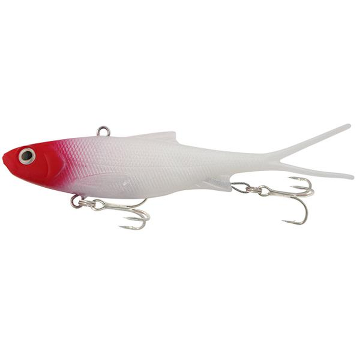 Samaki Vibelicious Fork Tail Vibe 150mm Soft Plastic Fishing Lure Red Head Pearl