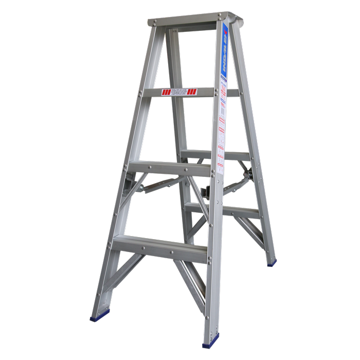 Indalex 1.2m 180kg Pro Series Industrial Aluminium Double Sided Step Ladder