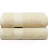 2PCS 100% Cotton Extra Large Soft Bath Towels Sheets Set 90 x 180cm - Sand