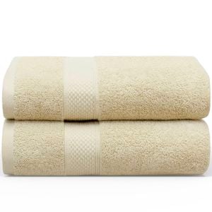 2PCS 100% Cotton Extra Large Soft Bath Towels Sheets Set 90 x 180cm - Sand