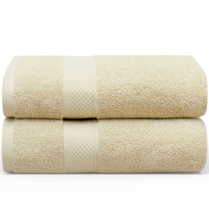 2PCS 100% Cotton Extra Large Soft Bath Towels Sheets Set 90 x 180cm - Sand