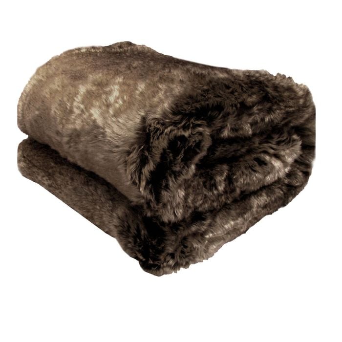 Bloomington Faux Fur Luxury Animal Throw Rug 127 x 152 cm Deer