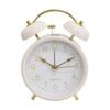 Lvd Serena Metal Analogue Alarm Clock Bedroom Decor 16cm White/gold