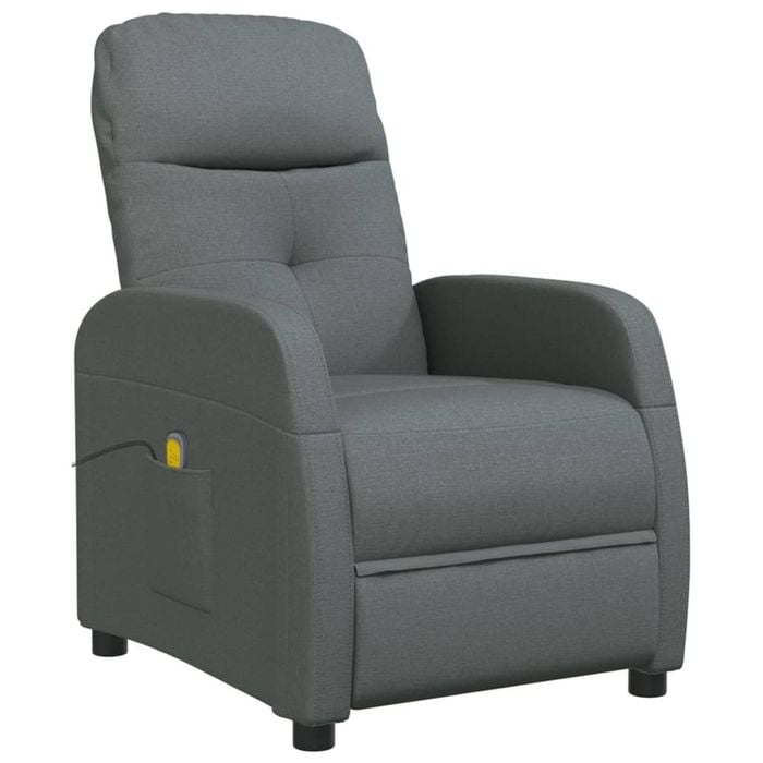 vidaXL Massage Chair Recliner Massage Office Chair Armchair Dark Grey Fabric