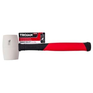 Trojan 16oz 450g Fibreglass White Rubber Mallet