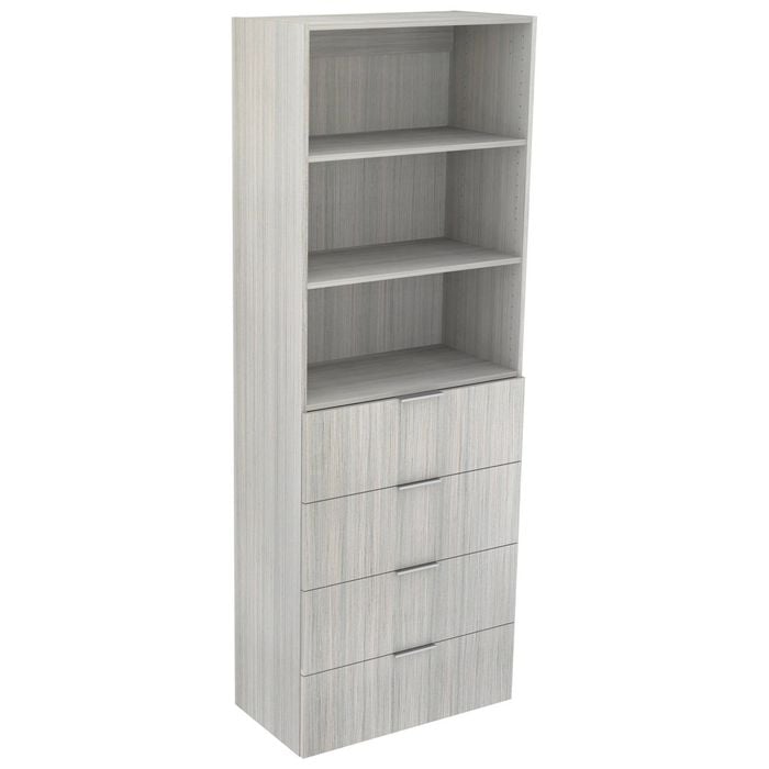 Lugna 2048 x 750 x 380mm Mist Ready To Assemble Robe Insert 2 Shelf 4 Drawer Unit