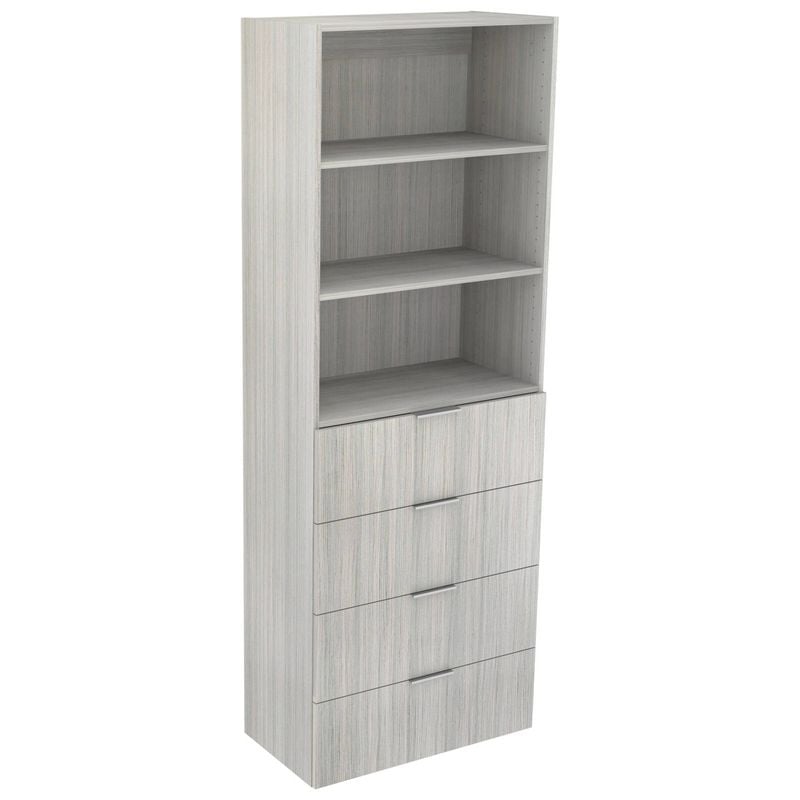 Lugna 2048 x 750 x 380mm Mist Ready to Assemble Robe Insert 2 Shelf 4 Drawer Unit