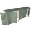 Build-a-Shed 0.8 x 6 x 2m Single Hinged Door Skillion Shed with Double and Single Hinged Side Doors - Green