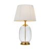 Telbix Perla Modern Table Desk Lamp Light Glass Metal Fabric Clear White Antique Gold