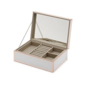 One Six Eight London Sara White / Rose Gold Large Jewellery Box