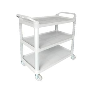 Caterrax Utility Trolley Grey Plastic 3 Shelves 1020x500x960mm