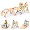 Advwin 8-in-1 Baby Climbing Frame Set Wooden Toddler Climbing Toys Kids Playground Climber Playset Jungle Gyms Rainbow
