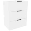 Lugna 768 x 600 x 380mm White 3 Drawer Unit