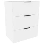 Lugna 768 x 600 x 380mm White 3 Drawer Unit