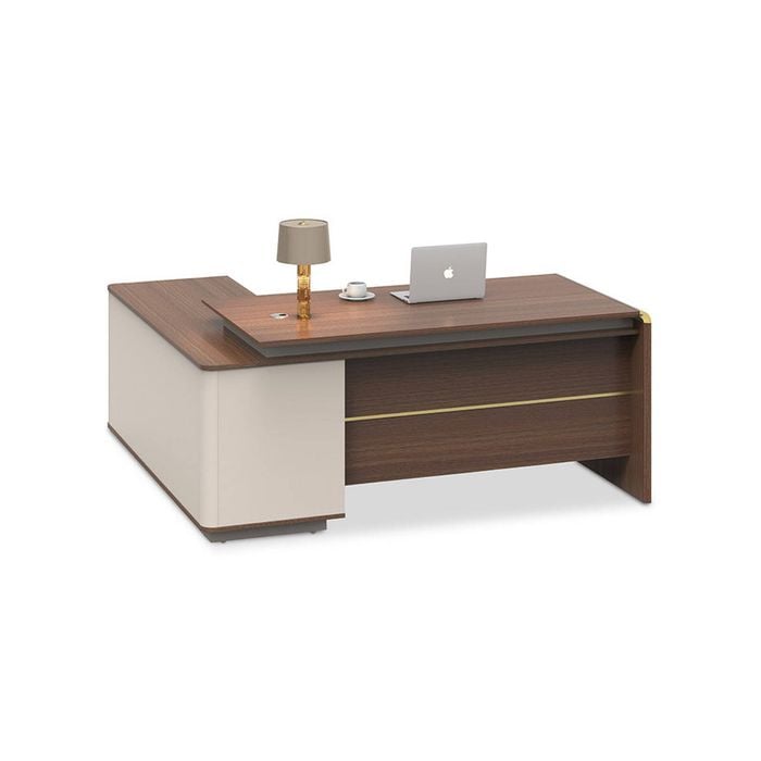 Modern Furniture ANDERSON Executive Desk 2.0M Reversible - Hazelnut & Beige